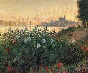 Claude Monet Flowered Riverbank USA oil painting artist